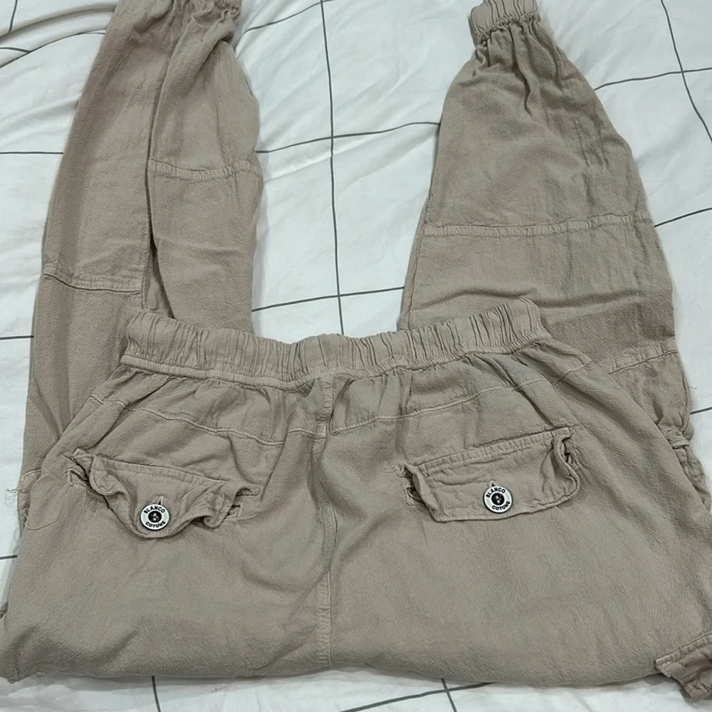 Blanco By Nature Cotton Tan Beige Cargo Pants M - Picture 2 of 4
